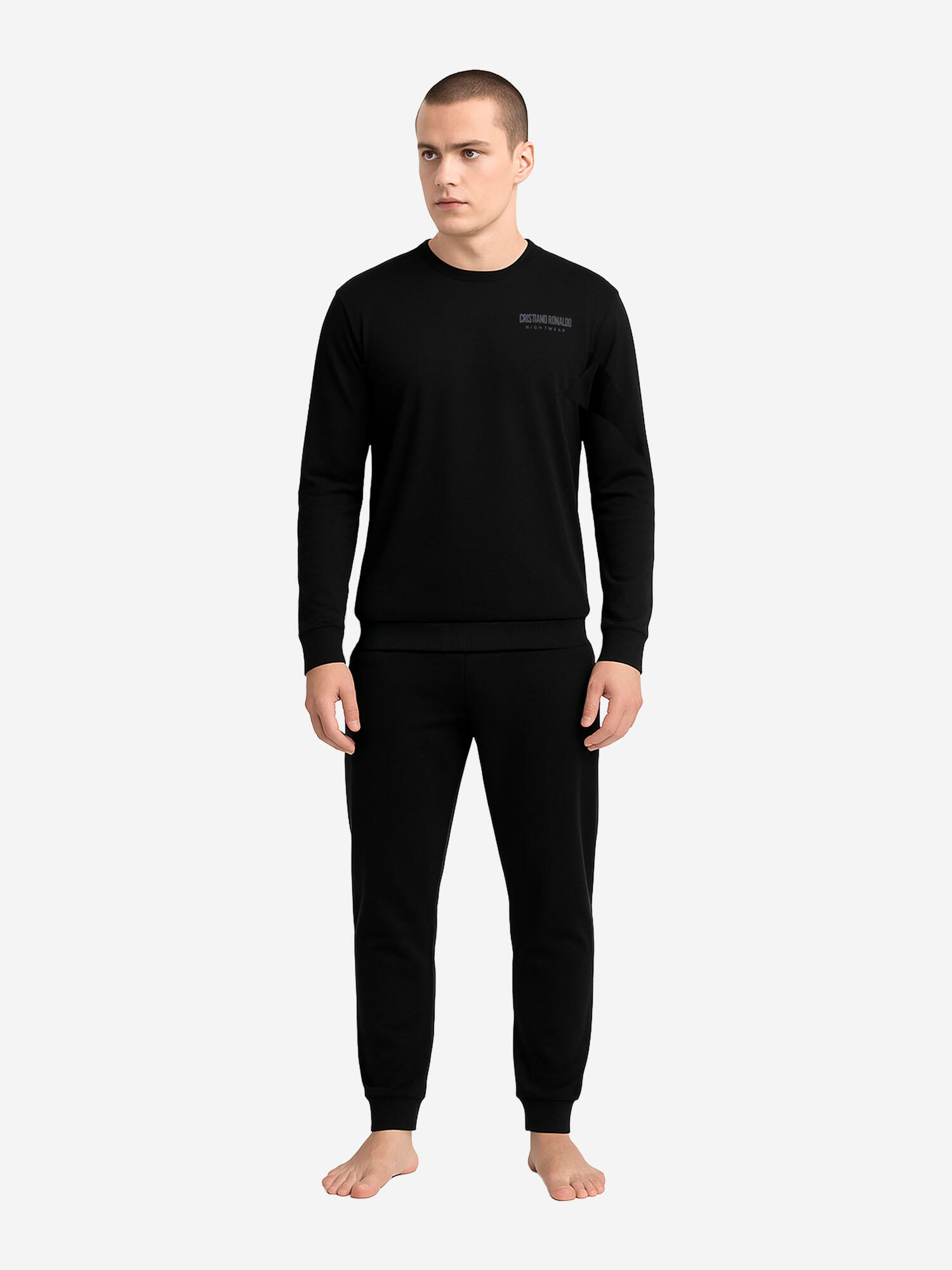 Fußball Pyjama klassisch gemütlich Herren - Nightwear schwarz 2/7