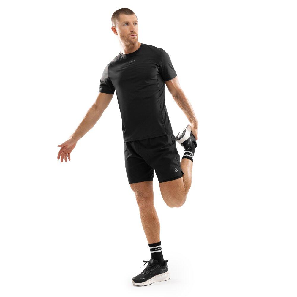 Herren Fitness kurzärmeliges lauf-t-shirt Gate Black Schwarz 3/7