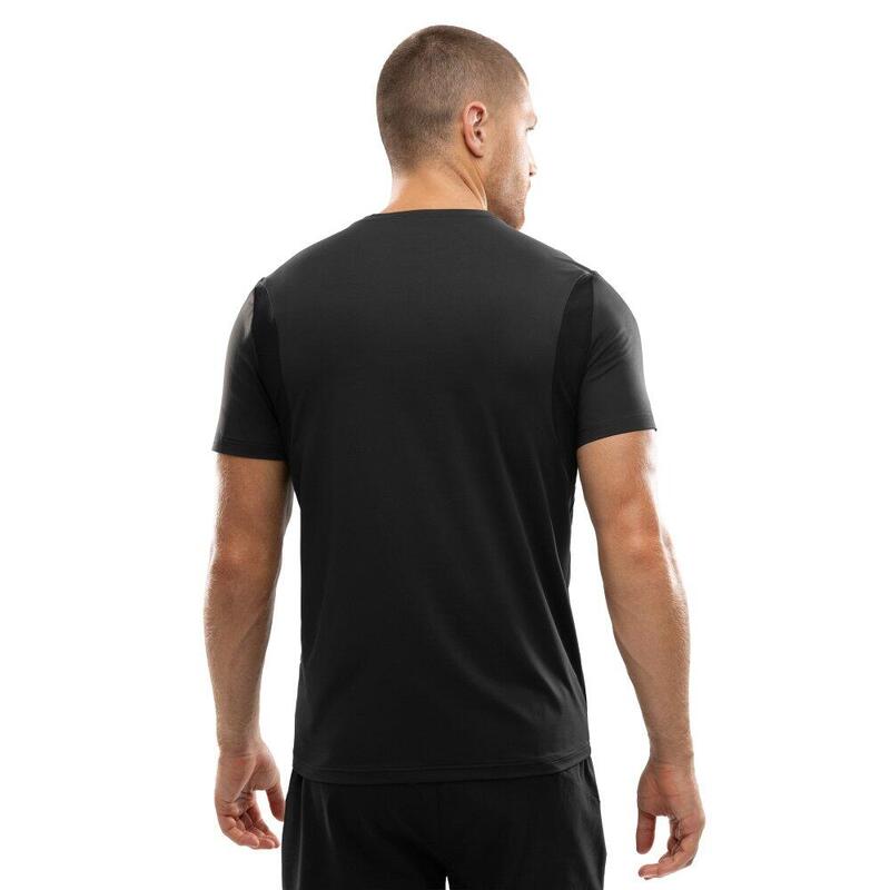 Tricou cu mânecă scurtă pentru alergare, pentru bărbați Gate Black Negru