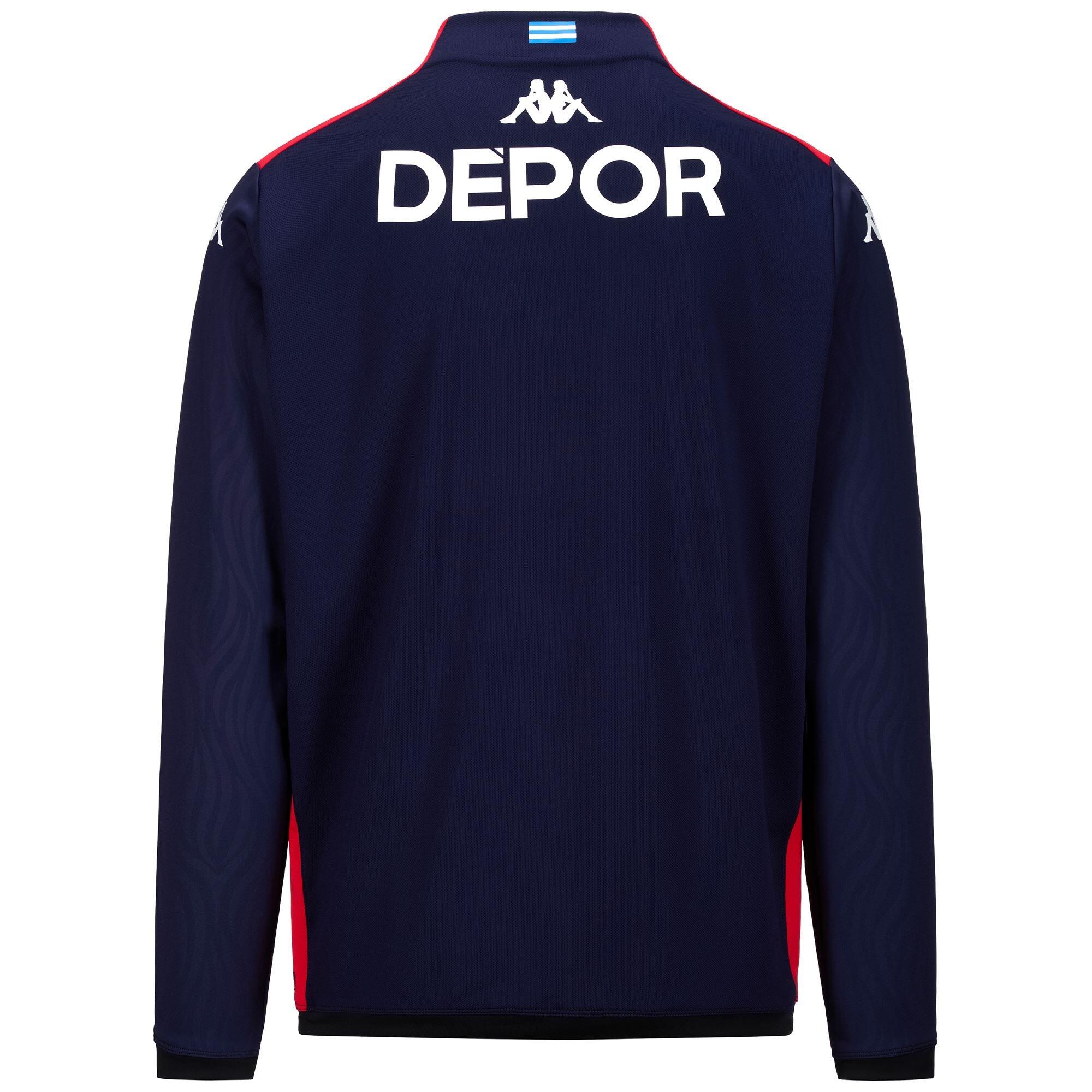 Felpa da uomo in poliestere riciclato blu da calcio 3/4