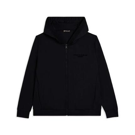 Sweat-shirt pour femmes avec fermeture zippée, capuche et logo