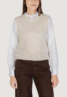 WOMEN'S Bandeau Onlrenata Life Sl O-Neck Pearl Vest Knt elfenbein