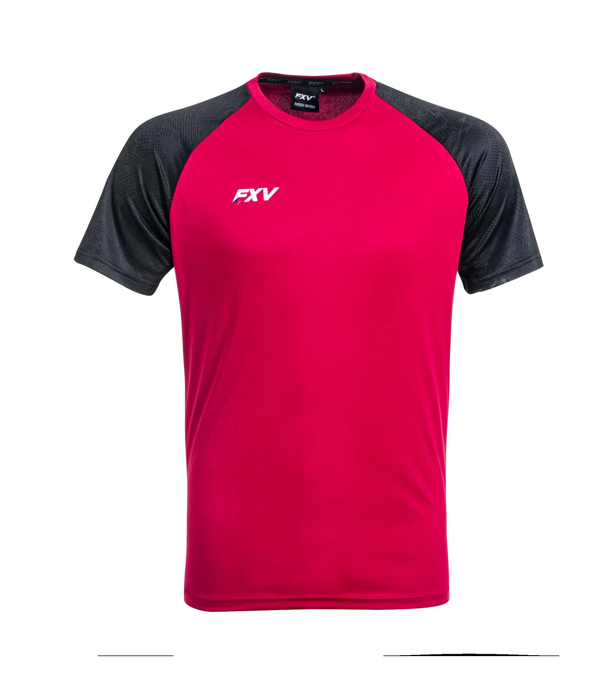TEE-SHIRT DE RUGBY RAFFUT Force XV noir-rouge 1/1