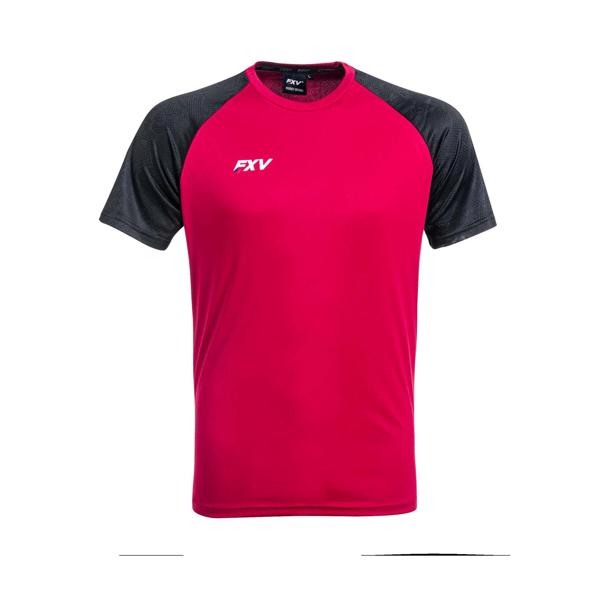 Force Xv - Tee-shirt De Rugby Raffut Force Xv Noir-rouge - T-shirt Manches Courtes - Noir - Decathlon