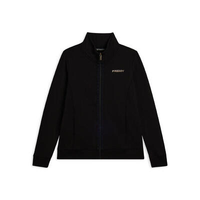 Felpa da donna zip e collo alto con logo minimal