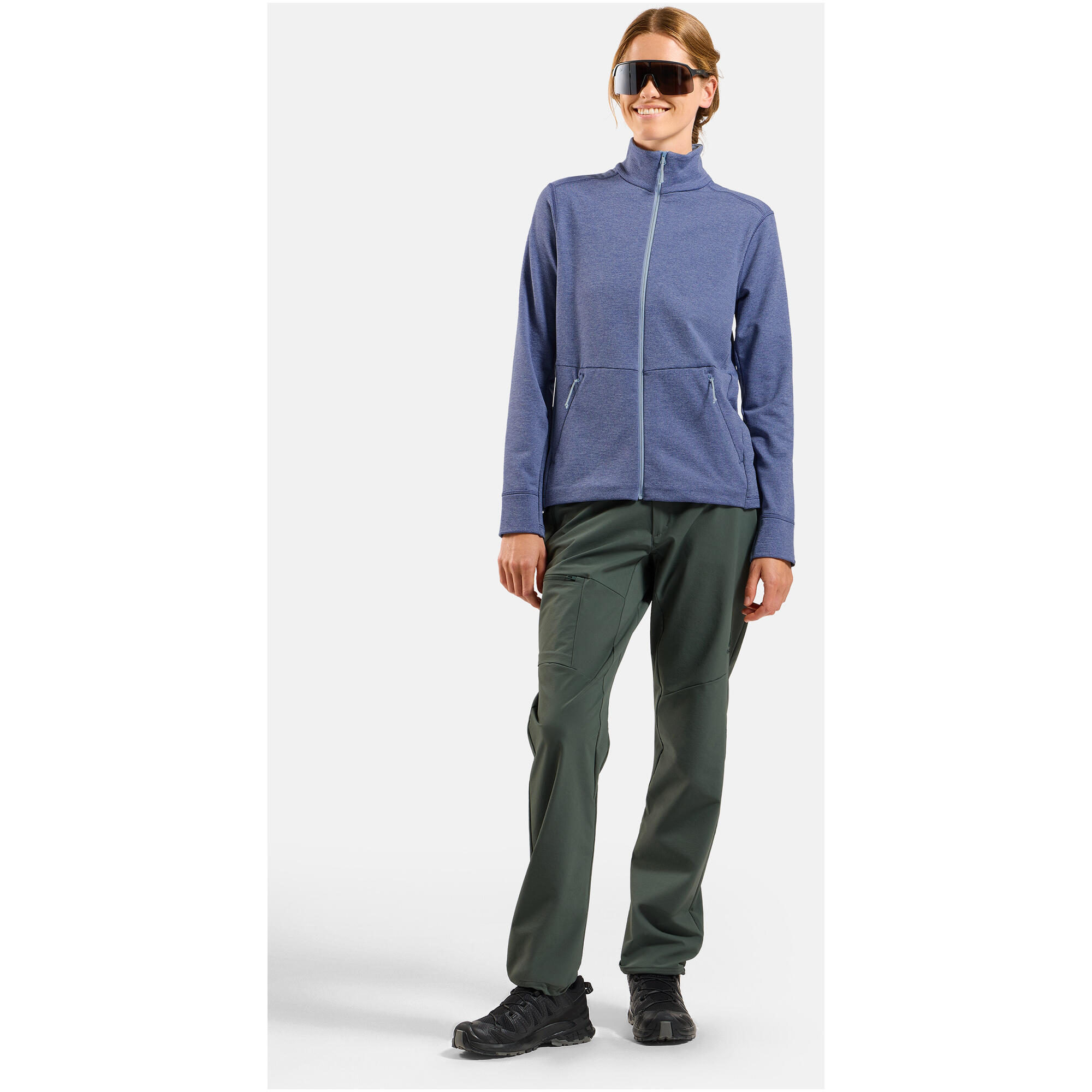 Bluza bez kaptura rozpinana Odlo Mid layer full zip GRID FLEECE 2/7