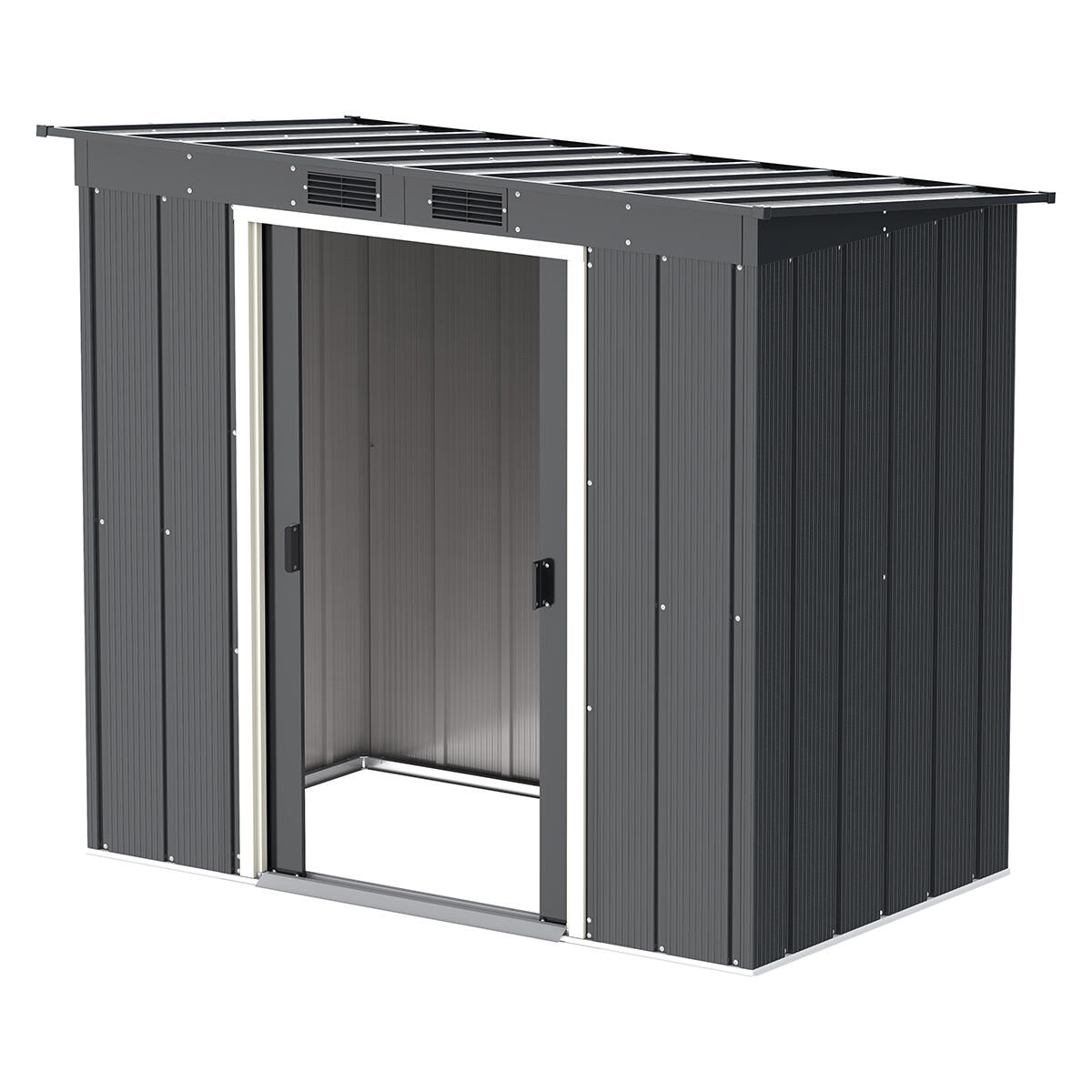 Caseta jardín Eco Pent Roof 6×4 metal gris antracita 3/7