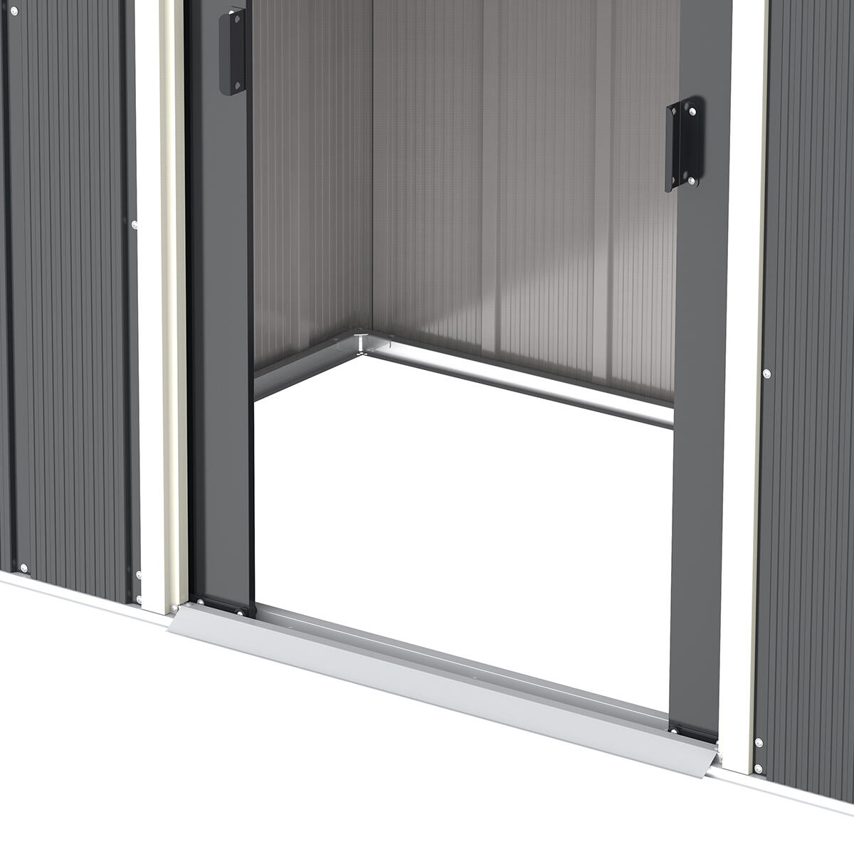 Caseta jardín Eco Pent Roof 6×4 metal gris antracita 6/7