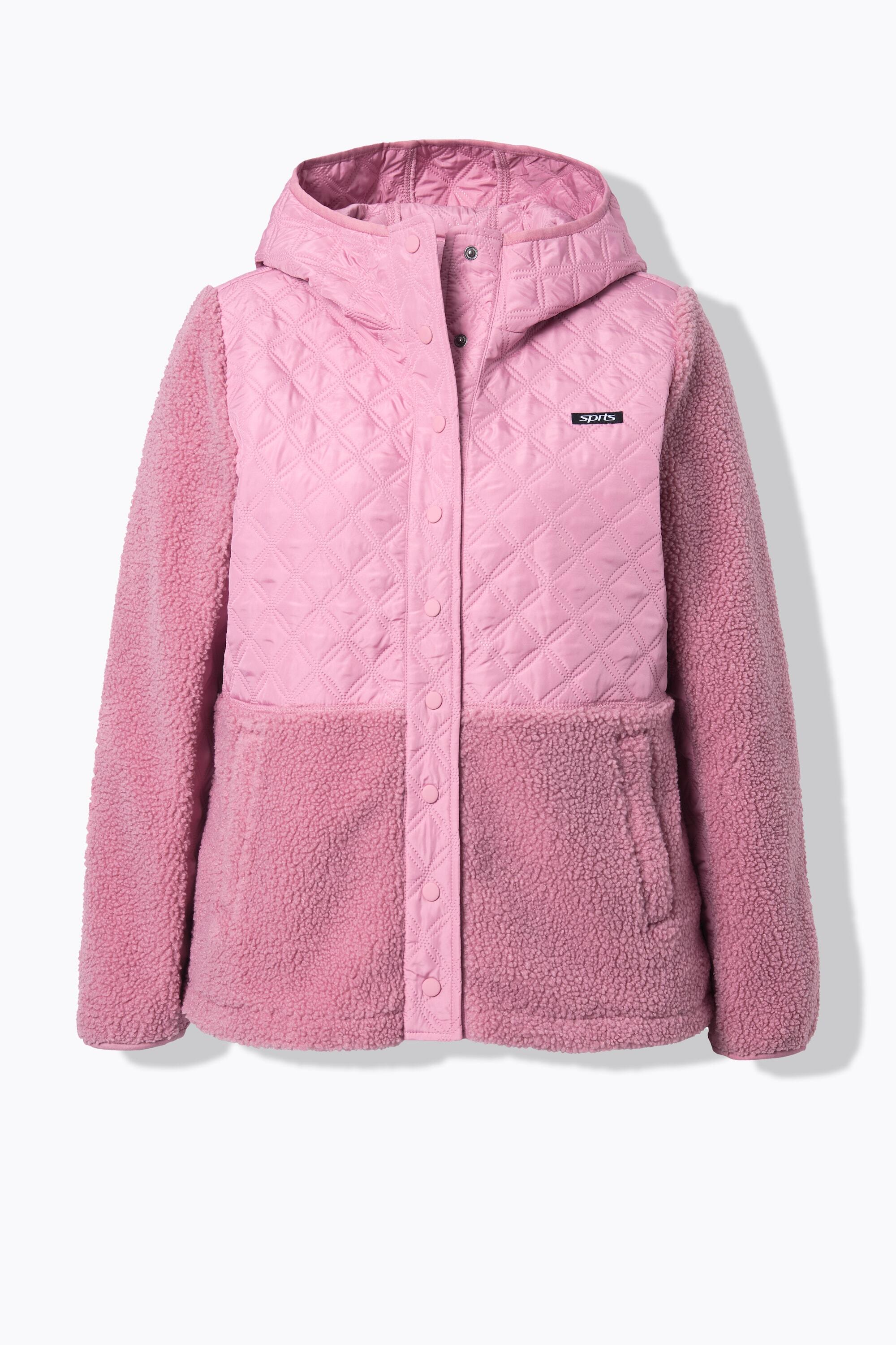 Femme Veste en polaire matelassée à capuche boutons-pression 7/7