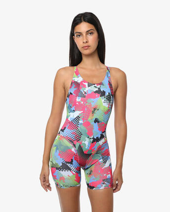 maillot de bain femme vert fluo en matière synthétique