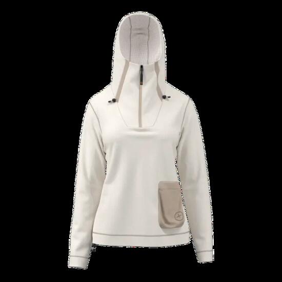 Great Escapes Rims polaire femme à demi-zip white alyssum-S