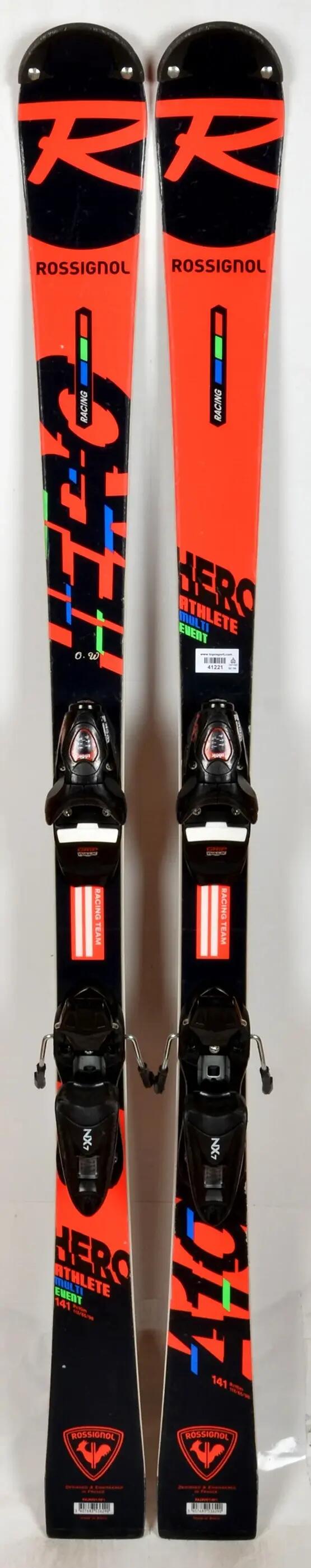 RECONDITIONNE - Skis junior Rossignol HERO ATHLETE MULTI EVENT red / b - BON 3/5