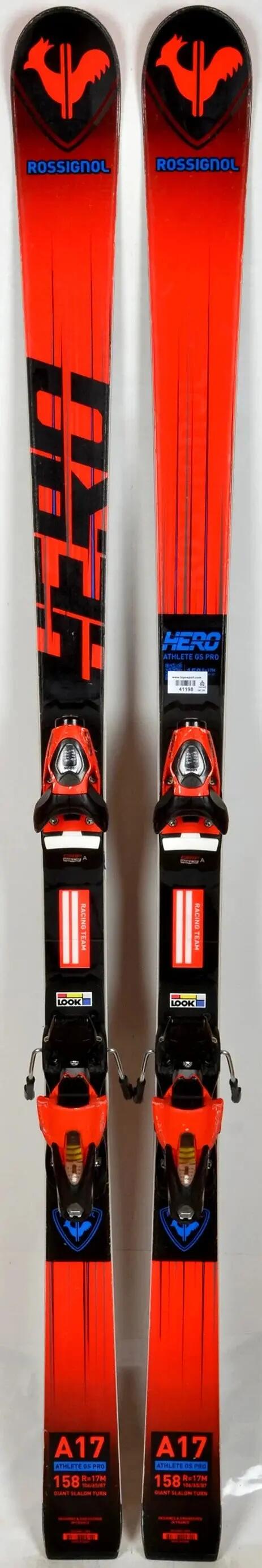 RECONDITIONNE - Skis junior Rossignol HERO ATHLETE GS PRO full red - BON 2/3