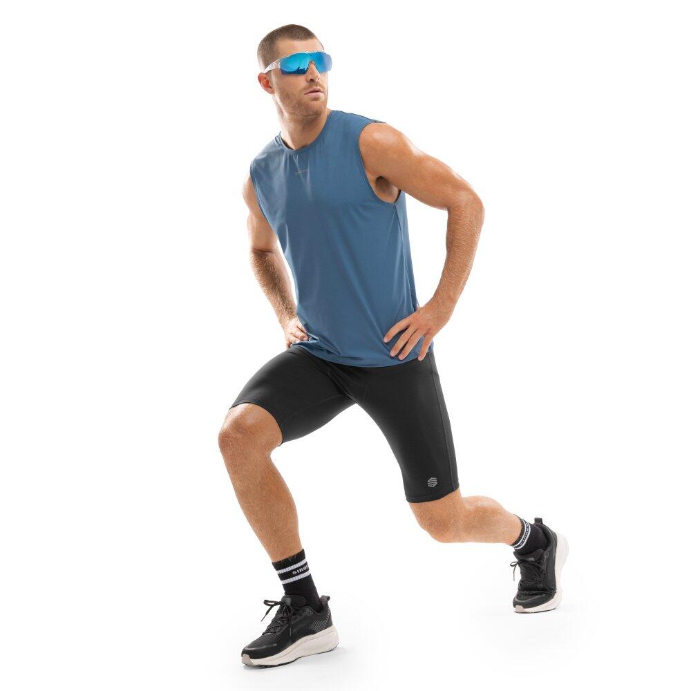 Herren Fitness Ärmelloses laufshirt Paine Blue Blau 3/7