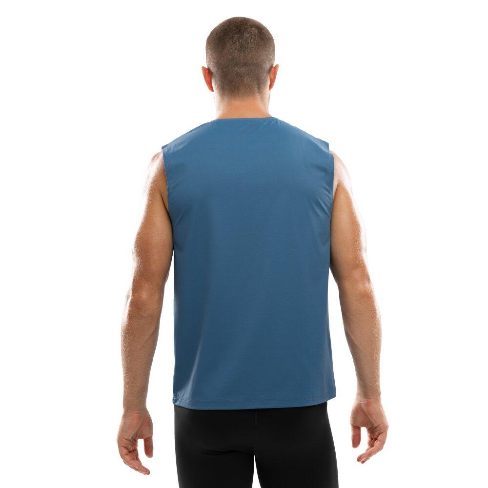 Herren Fitness Ärmelloses laufshirt Paine Blue Blau 2/7