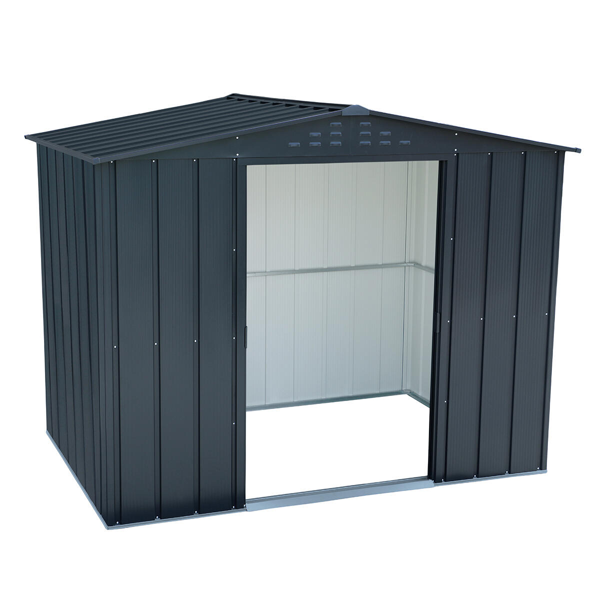 Caseta jardín Top Titán 8×6 metal gris antracita 2/7