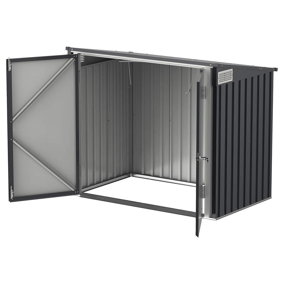 Arcón cubre cubos exterior 770 L metal gris antracita 6/7