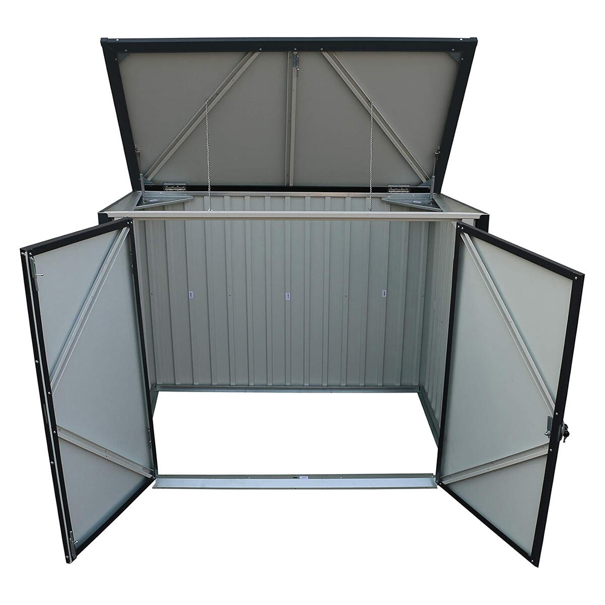Arcón cubre cubos exterior 770 L metal gris antracita 7/7