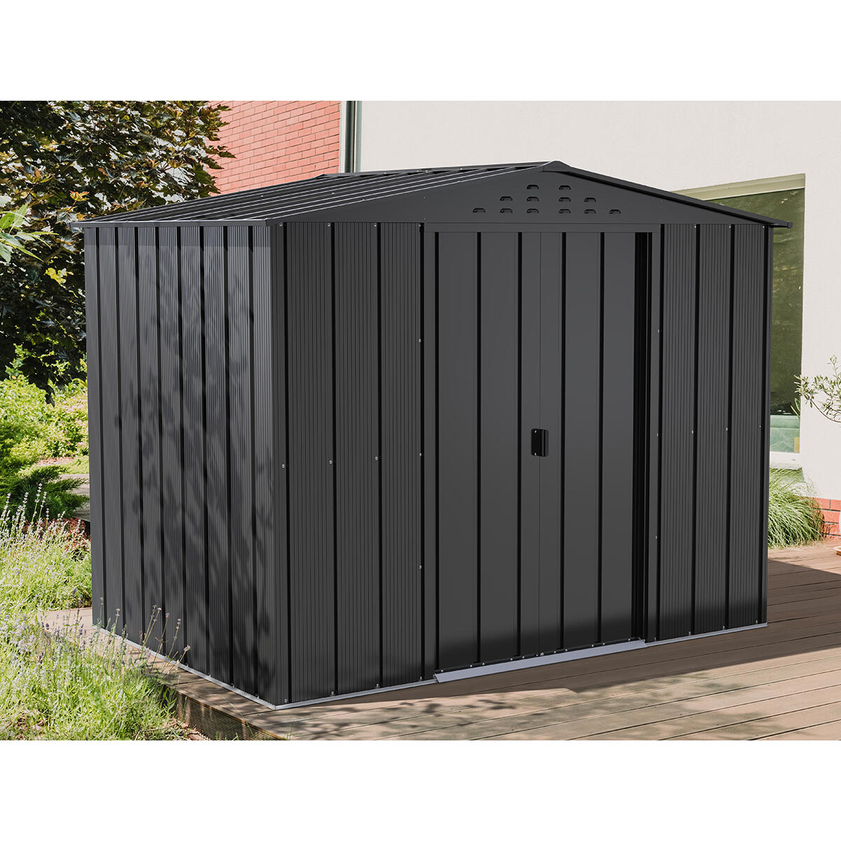 Caseta jardín Top Titán 8×6 metal gris antracita 4/7