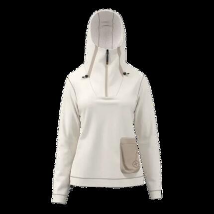 Great Escapes Rims polaire femme à demi-zip white alyssum-S