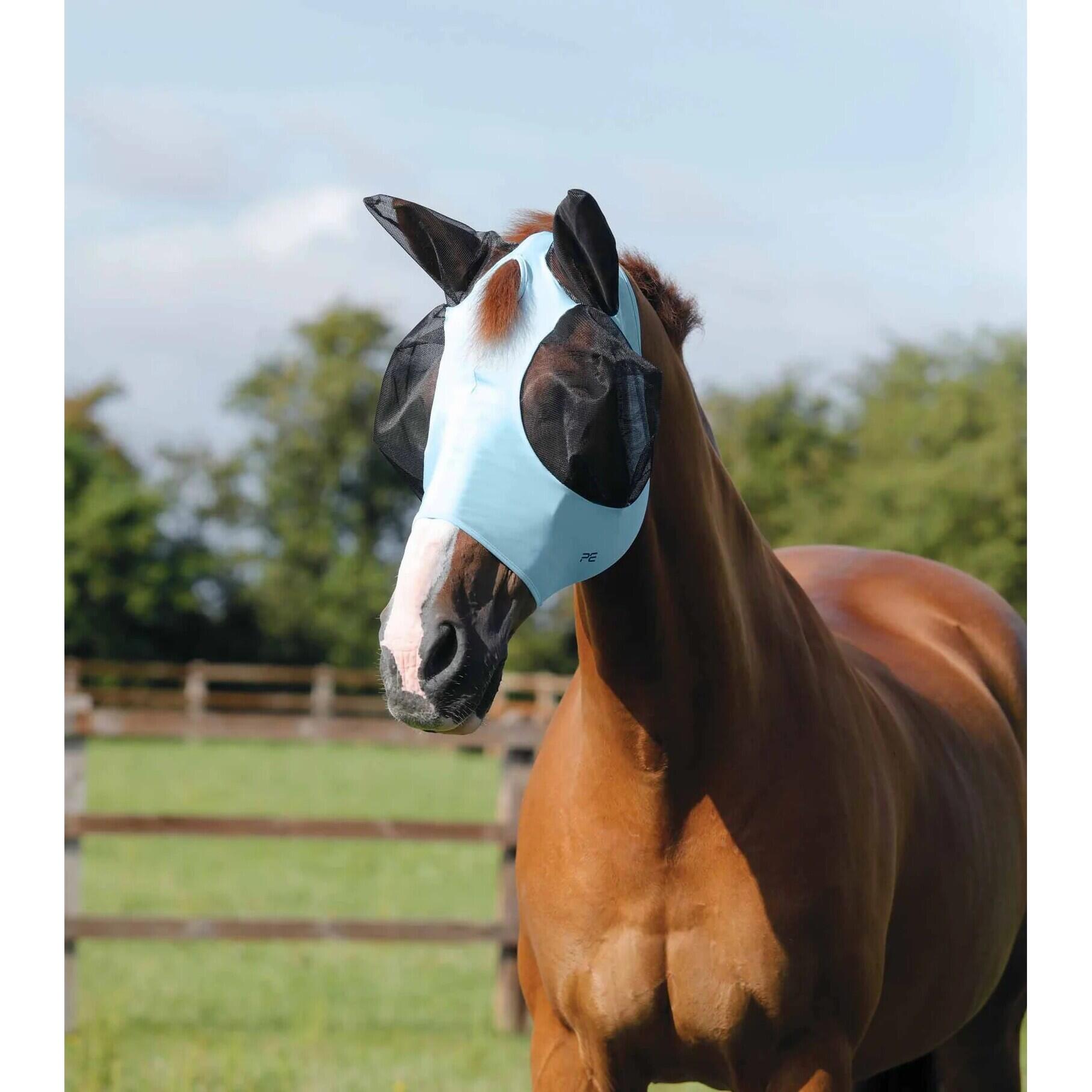 Premier Equine - Masque Anti-mouches Pour Cheval Premier Equine Comfort Tech Lycra - Masque Anti Mouche - Bleu - 40 M - Decathlon