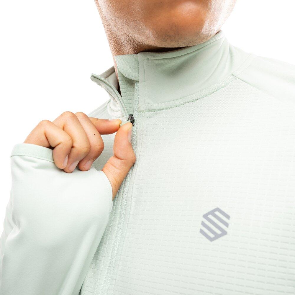 Men Fitness 's half-zip running sweatshirt Intuit Green Green 4/6