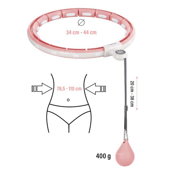 Ensemble hula hoop magnétique avec compteur HMS HHM15 + ceinture  BR163 7/7