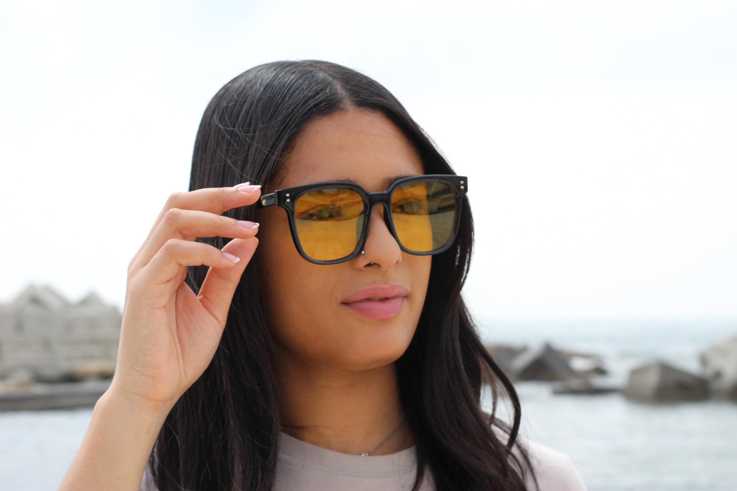 Lunettes de soleil unisexes - Polarisées / UV400 (Noir/Transparent) 3/5