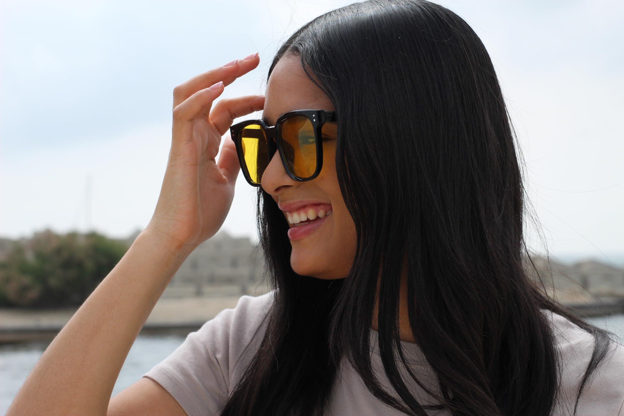 Lunettes de soleil unisexes - Polarisées / UV400 (Noir/Transparent) 4/5