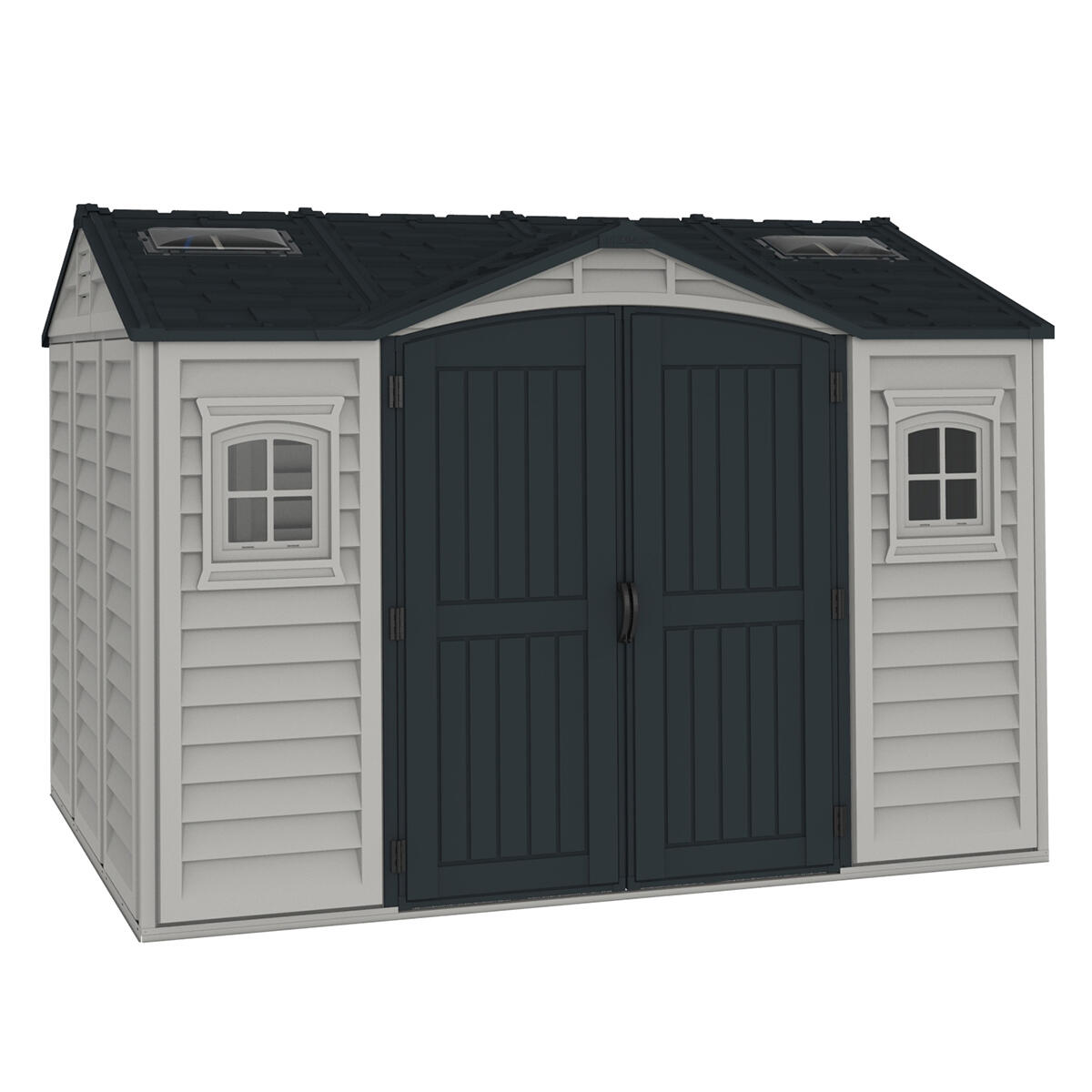 Caseta jardín Apex Pro Plus 10.5×8 PVC gris claro/oscuro 3/7