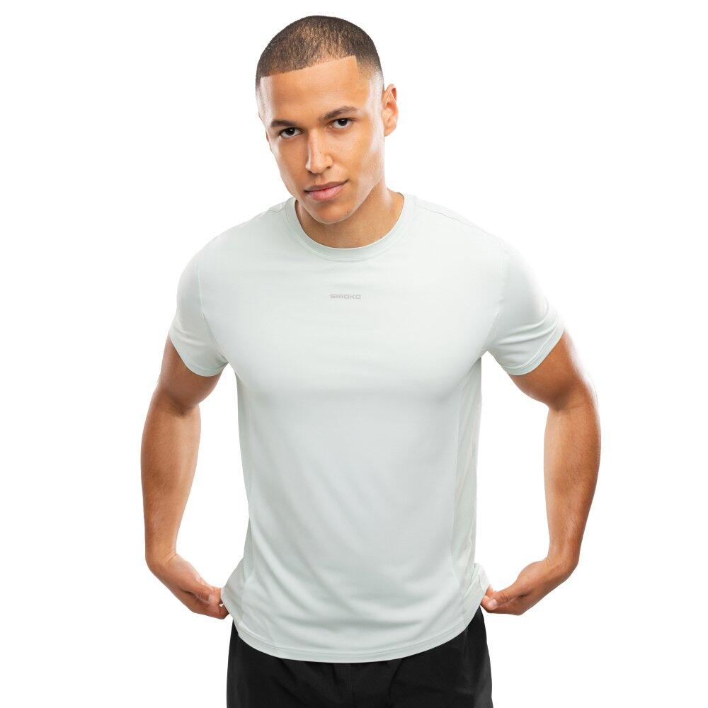 SIROKO Men Fitness 's short sleeve running t-shirt Gate Green Green