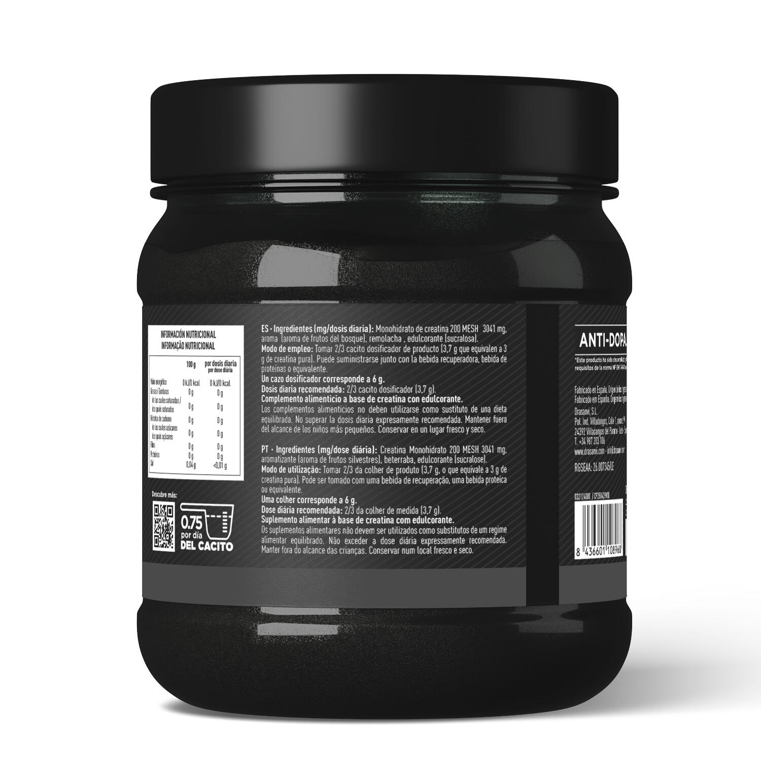 Creatina 200 MESH 300 g Sabor Frutos del Bosque – Sport Live Drasanvi 5/6
