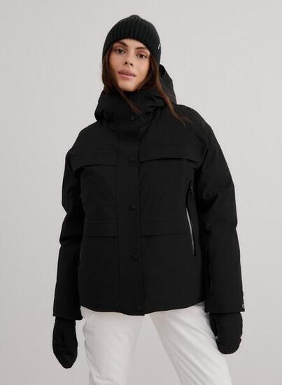 Damen Daunenjacke Wasserdicht Atmungsaktiv mit Verstellbare Kapuze Off-White