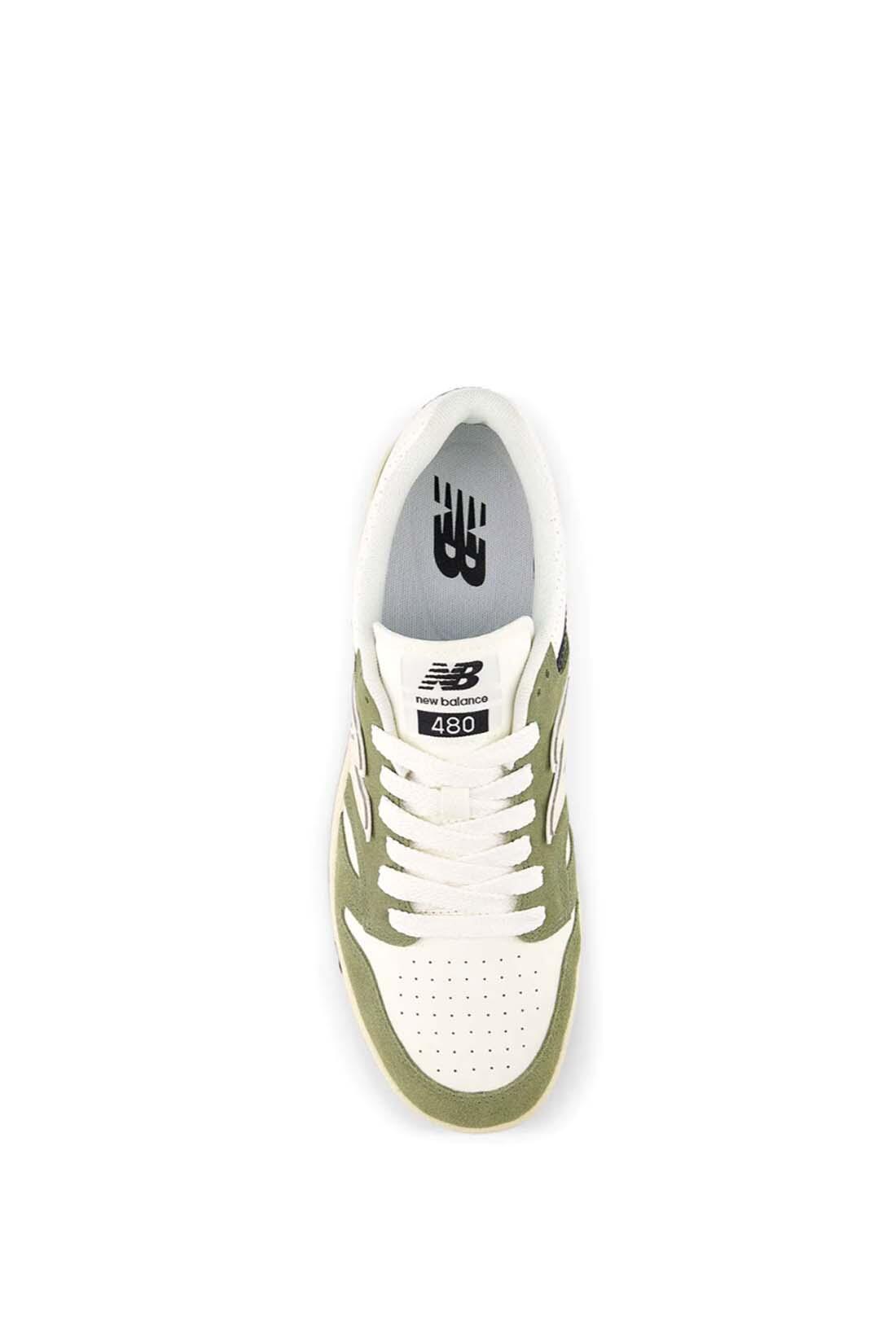 Zapatillas New Balance 480 verde oliva blanco 3/7