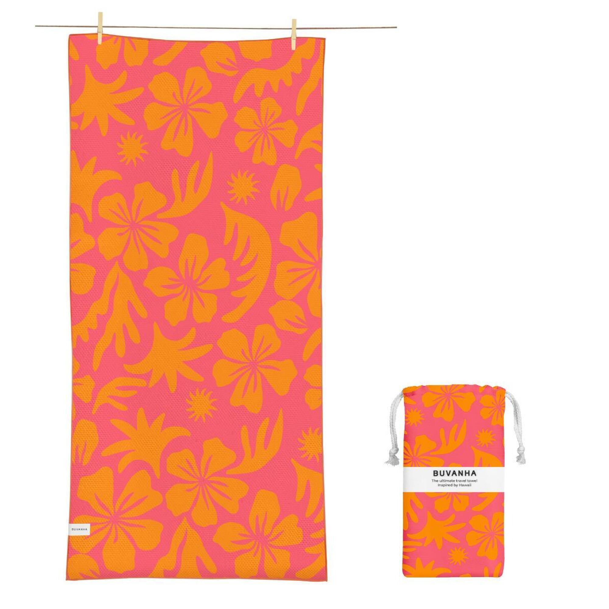 Buvanha - Serviette De Voyage Hawaii - 200 X 90 Cm - Serviette - Rose - No Size - Decathlon