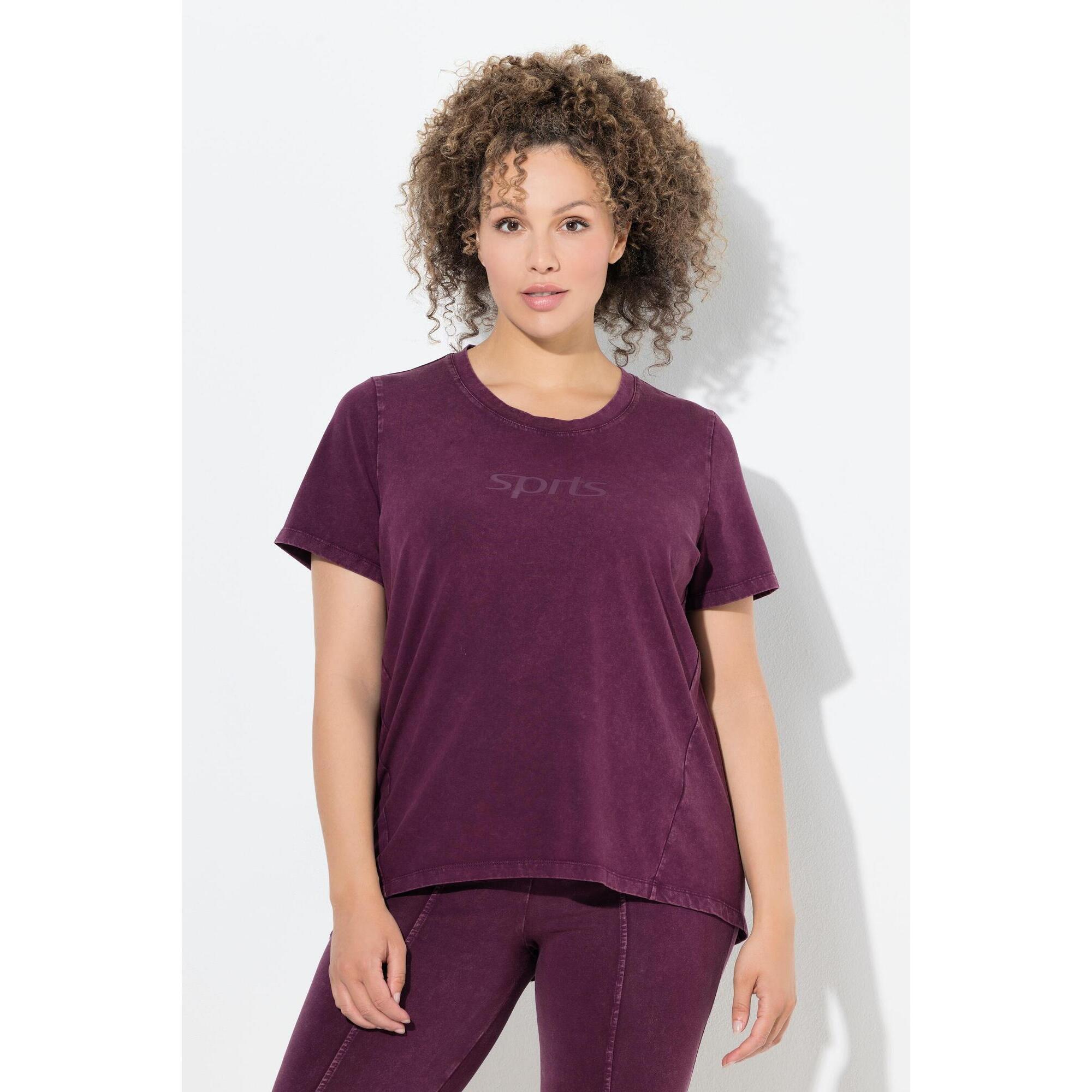 Ulla Popken - Femme T-shirt Au Look Vintage Col Rond Et Manches Courtes - Collection Classic - T-shirt Manches Courtes - Rouge - Decathlon