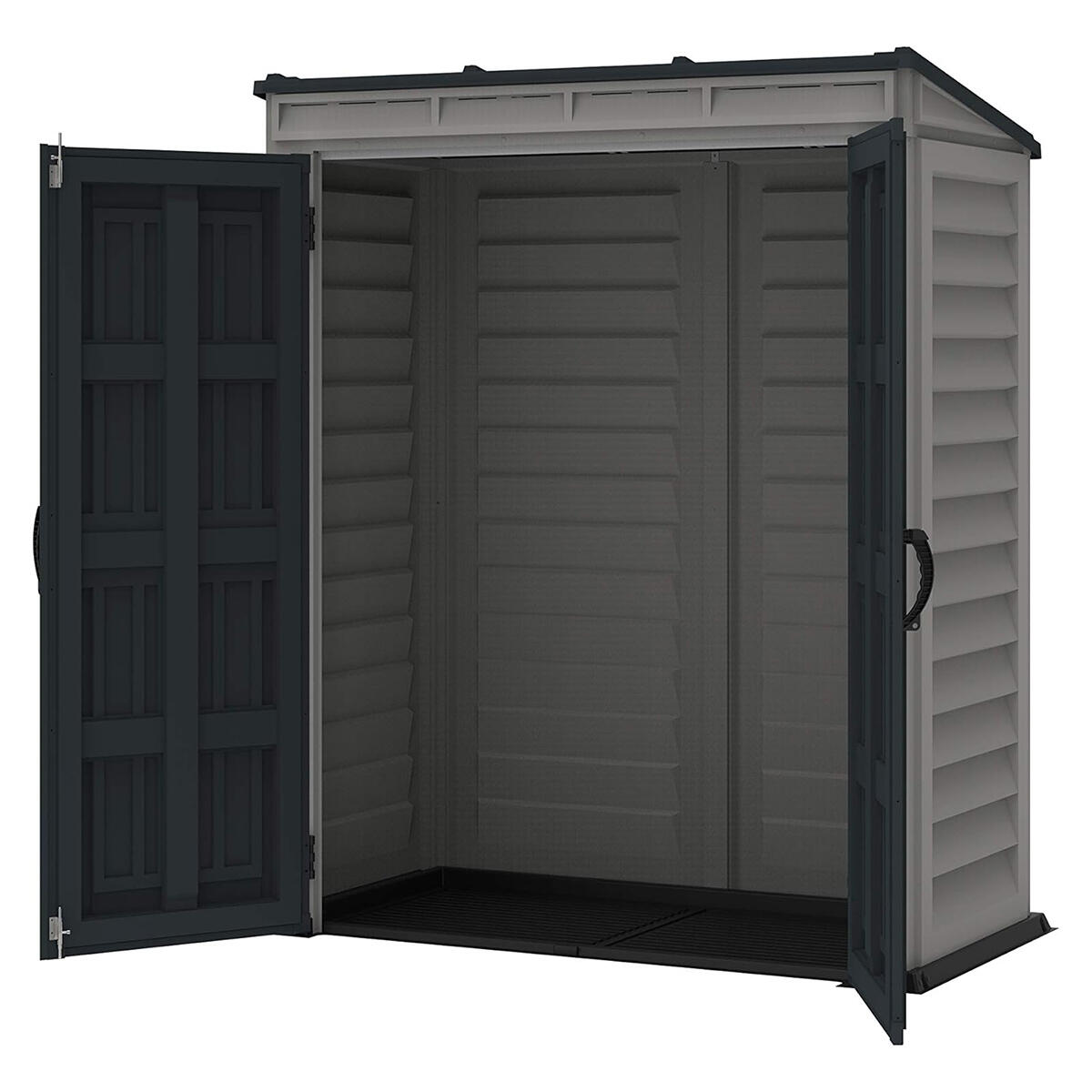 Caseta jardín YardMate Pent Plus 5×3 PVC gris claro/oscuro 6/6