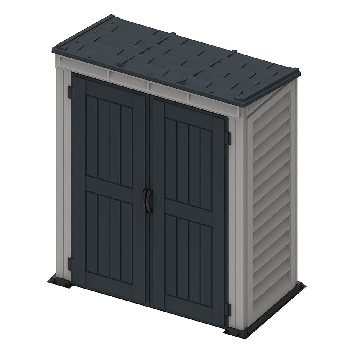 Caseta jardín YardMate Pent Plus 5×3 PVC gris claro/oscuro 5/6
