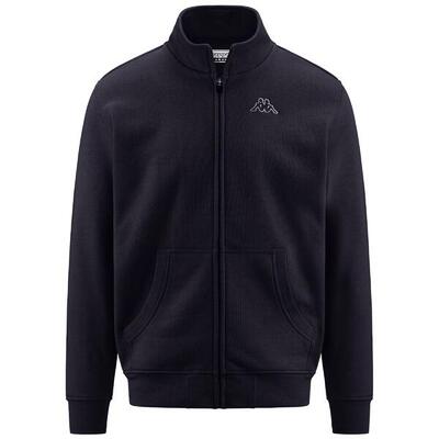 Felpa con zip da uomo in cotone blu da sportivo