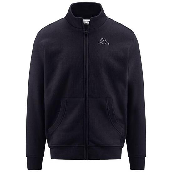 Felpa con zip da uomo in cotone blu da sportivo
