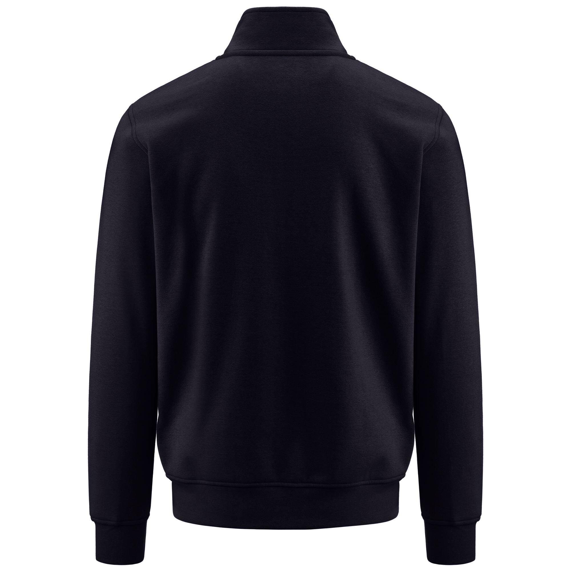 Felpa con zip da uomo in cotone blu da sportivo 3/4