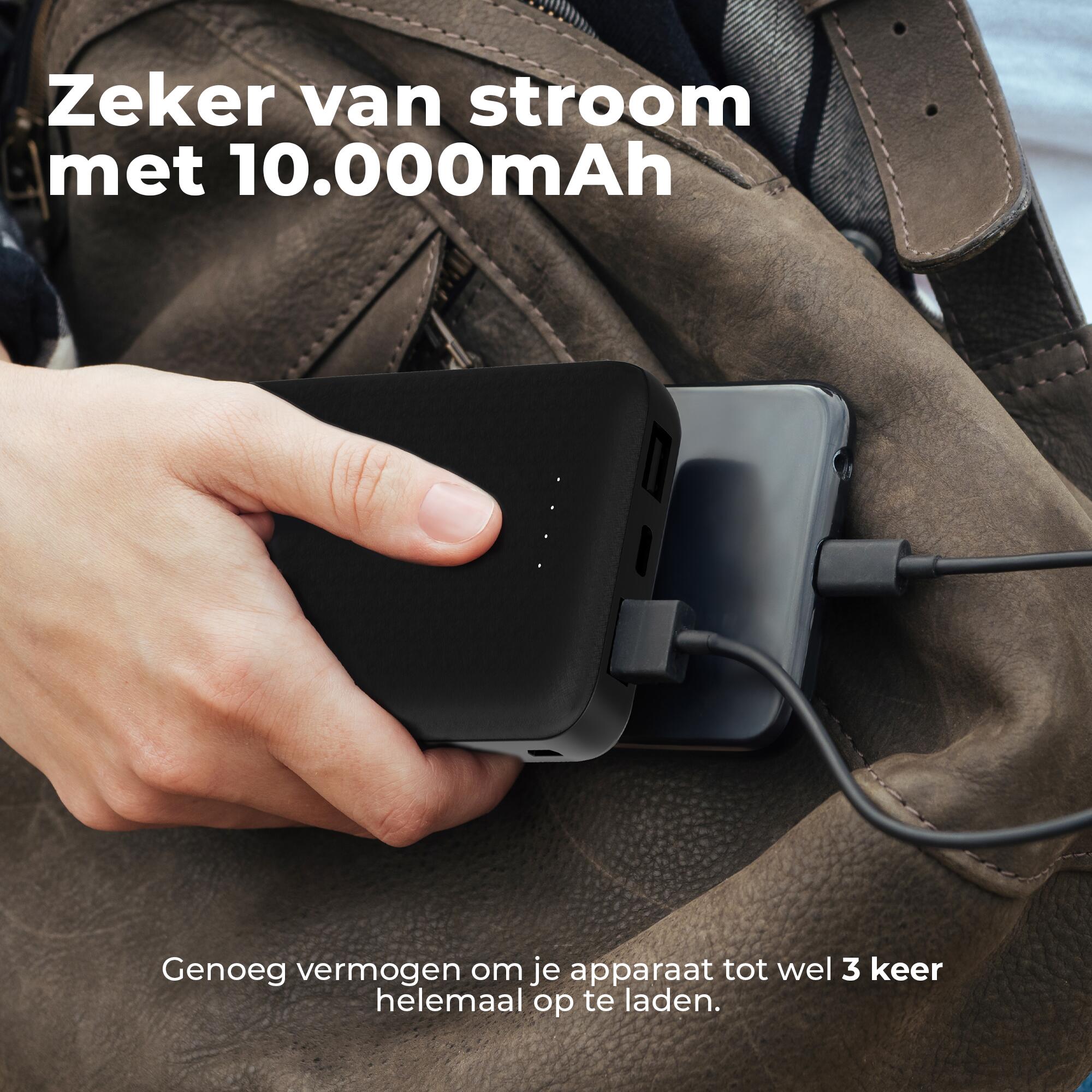 Powerbank - Compact - 10 000mAh - 2x USB-A - 1x USB-C - 1x Micro USB - PBS10010B 3/7