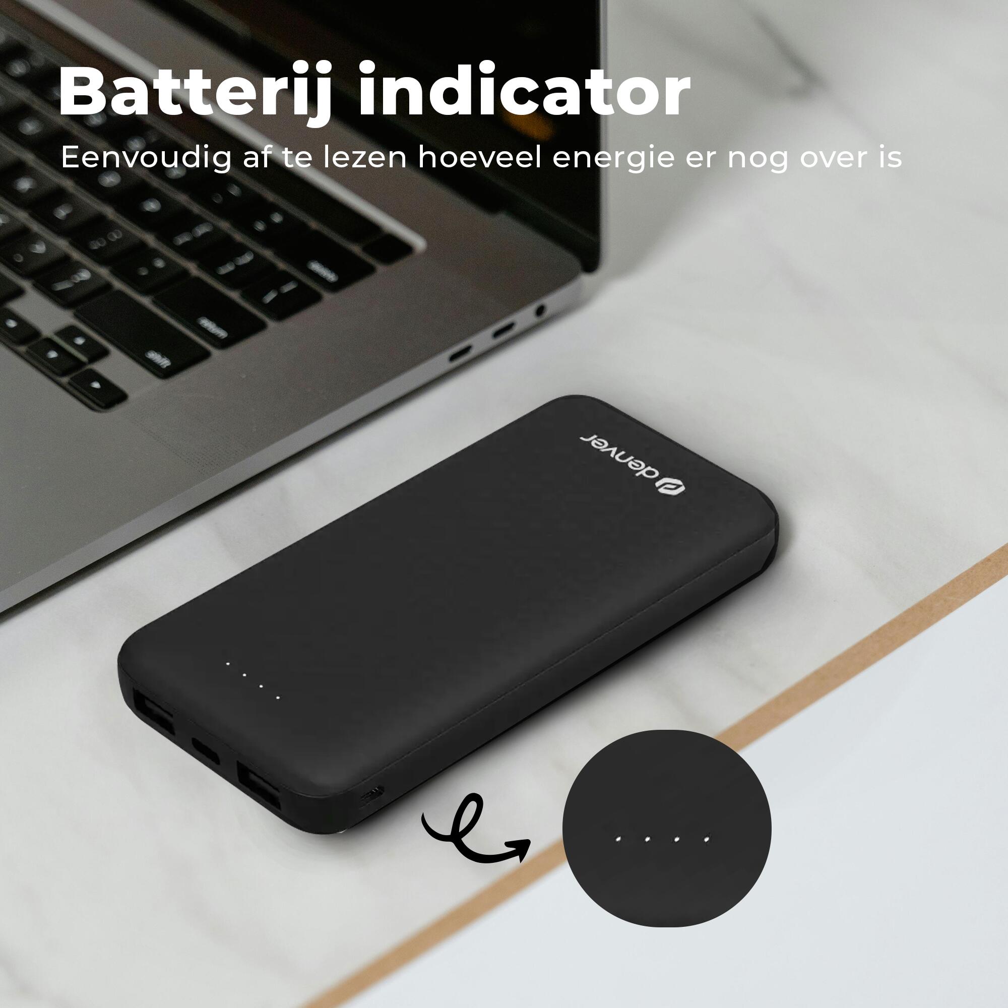 Powerbank - Compact - 10 000mAh - 2x USB-A - 1x USB-C - 1x Micro USB - PBS10010B 7/7