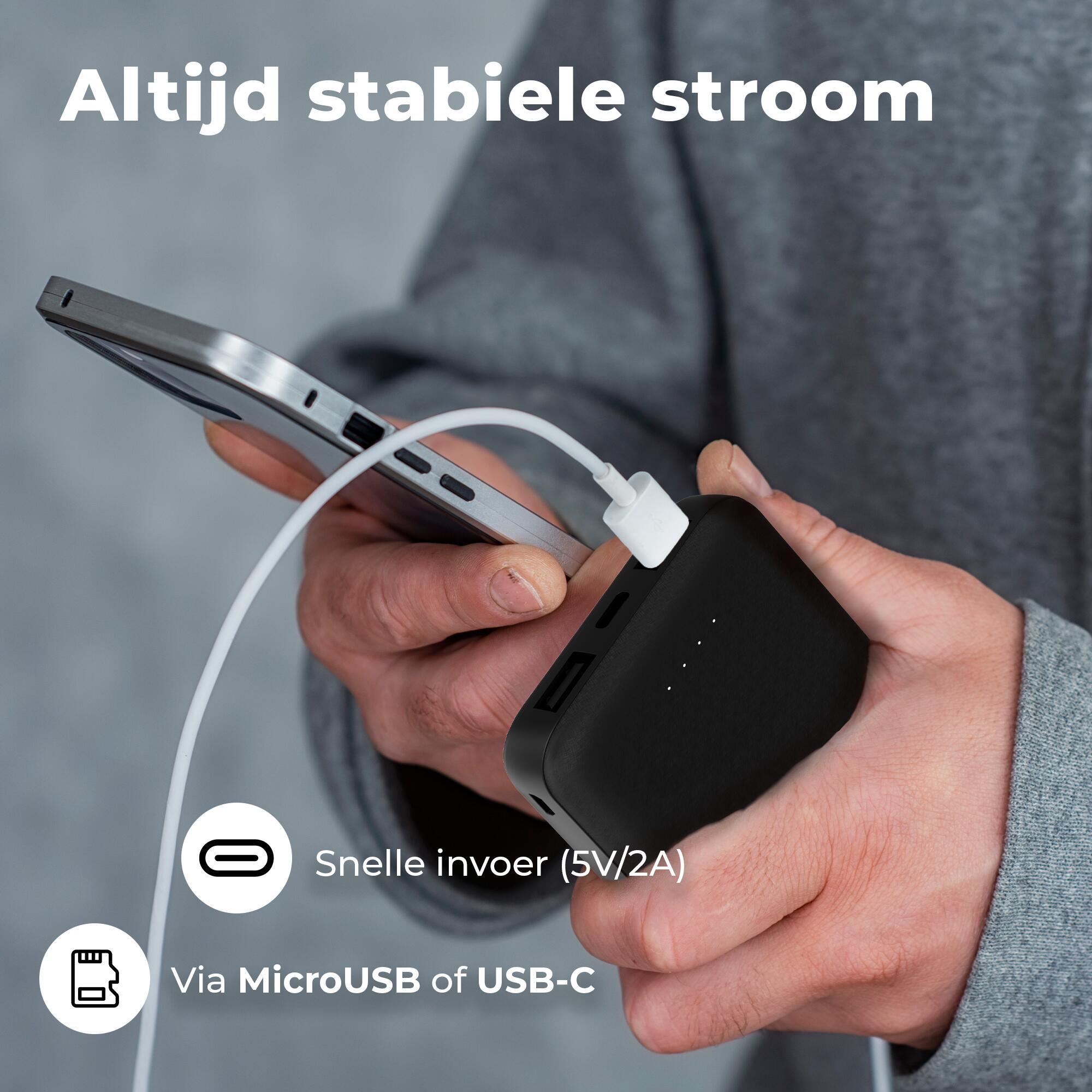 Powerbank - Compact - 10 000mAh - 2x USB-A - 1x USB-C - 1x Micro USB - PBS10010B 4/7