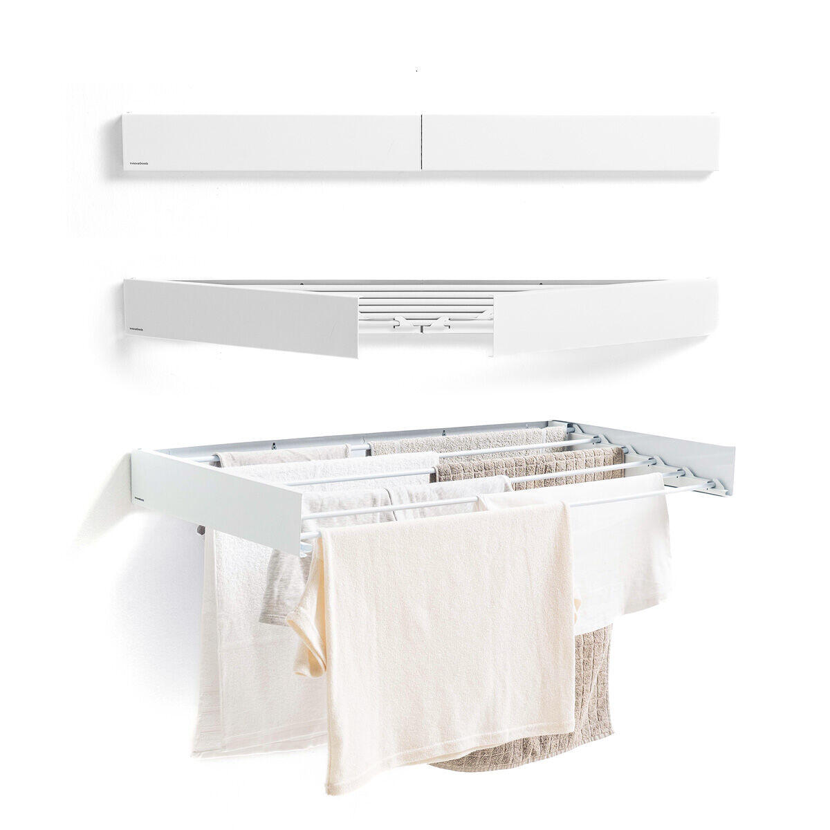 Innovagoods - Étendoir Mural Pliable Extensible Rétractable Innovagoods Blanc - Corde À Linge - Multicolore - No Size - Decathlon