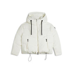 Doudoune cropped pour femmes avec col montant et cordon réglable