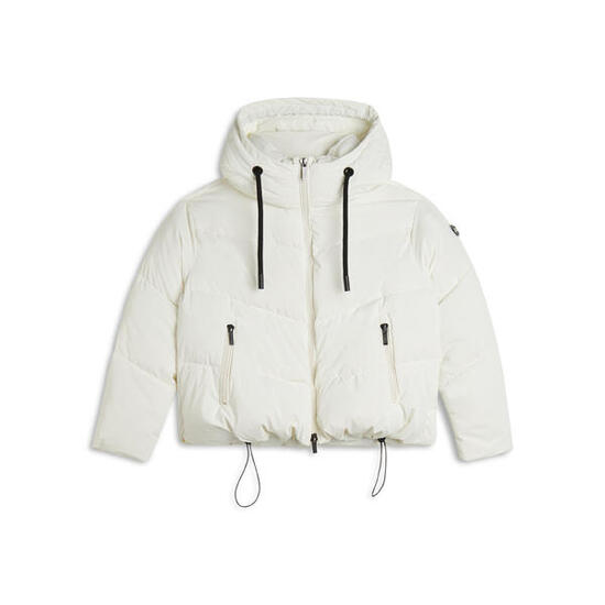 Doudoune cropped pour femmes avec col montant et cordon réglable