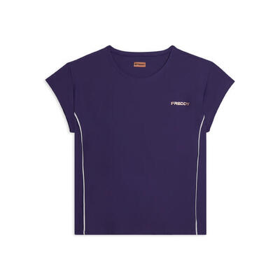 T-shirt tecnica con maniche ad aletta e profili a contrasto