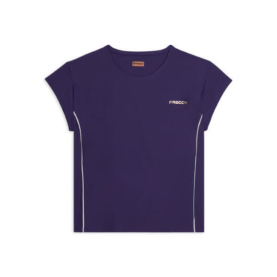 T-shirt technique avec manches à ailettes et passepoils contrastés