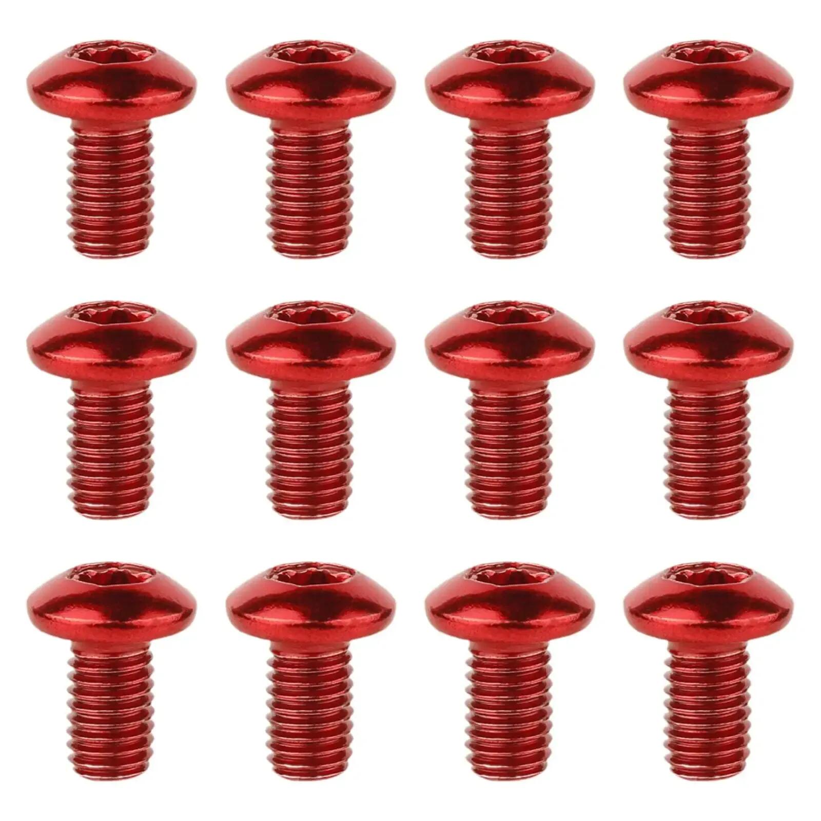 BIKEFLOW Červené šrouby T25 M5×9 (12 ks) na kotouč 6 děr – nerez PVD